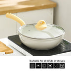 Poêle céramique wok résistant - Jaune