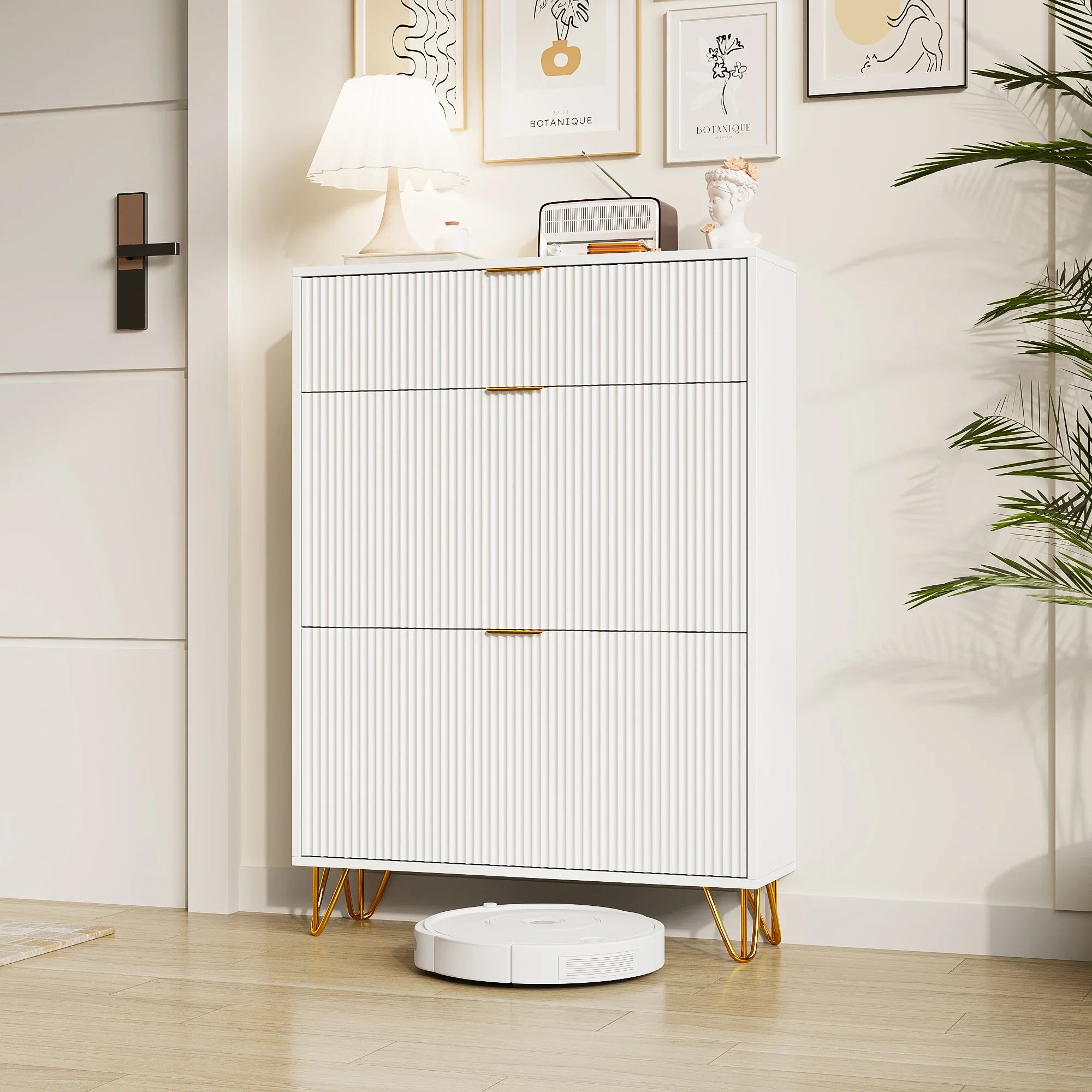 Meuble à chaussure dispositif anti basculement -