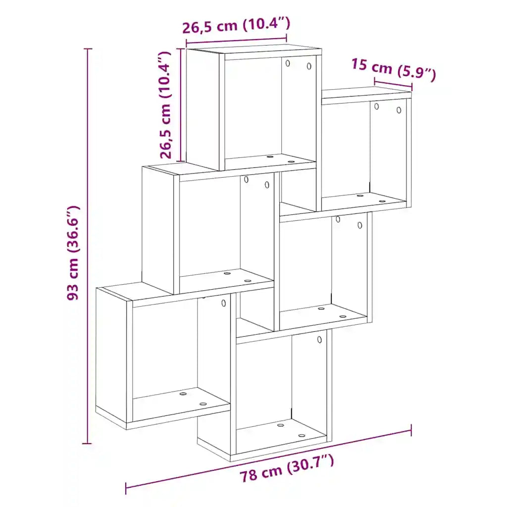 étagère murale design moderne 78x15x93 cm -