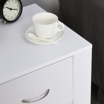 Table de nuit blanc et bois élégant 48X39X54 cm -