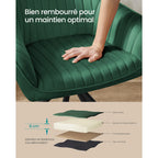 Chaise salle à manger vert en velours 1 pièces -