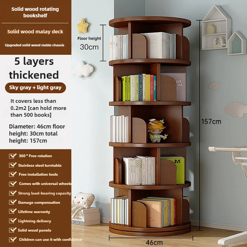 Étagère livre en bois rotatif - AG