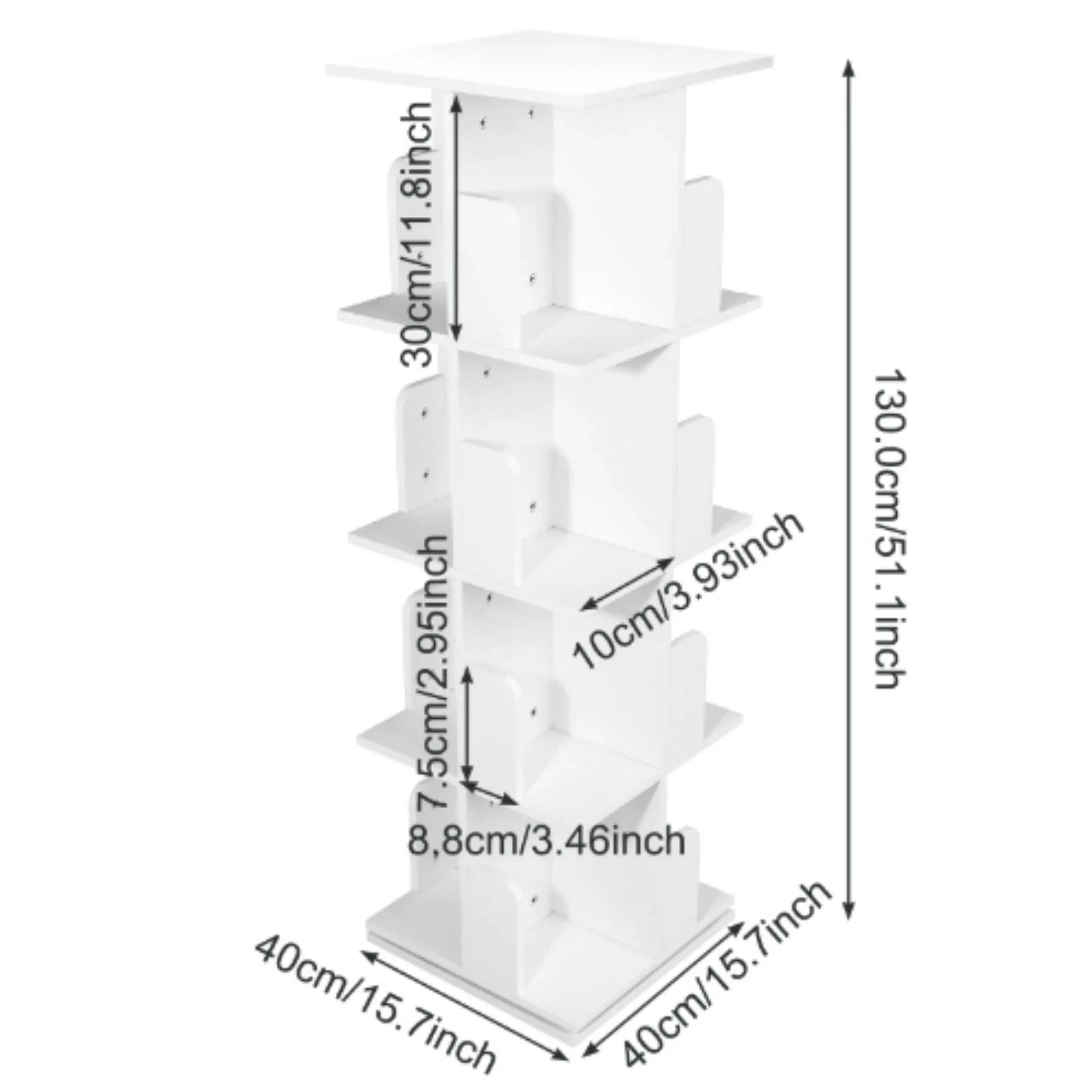 Étagère cube pivotante en bois - Blanc Étagère cube