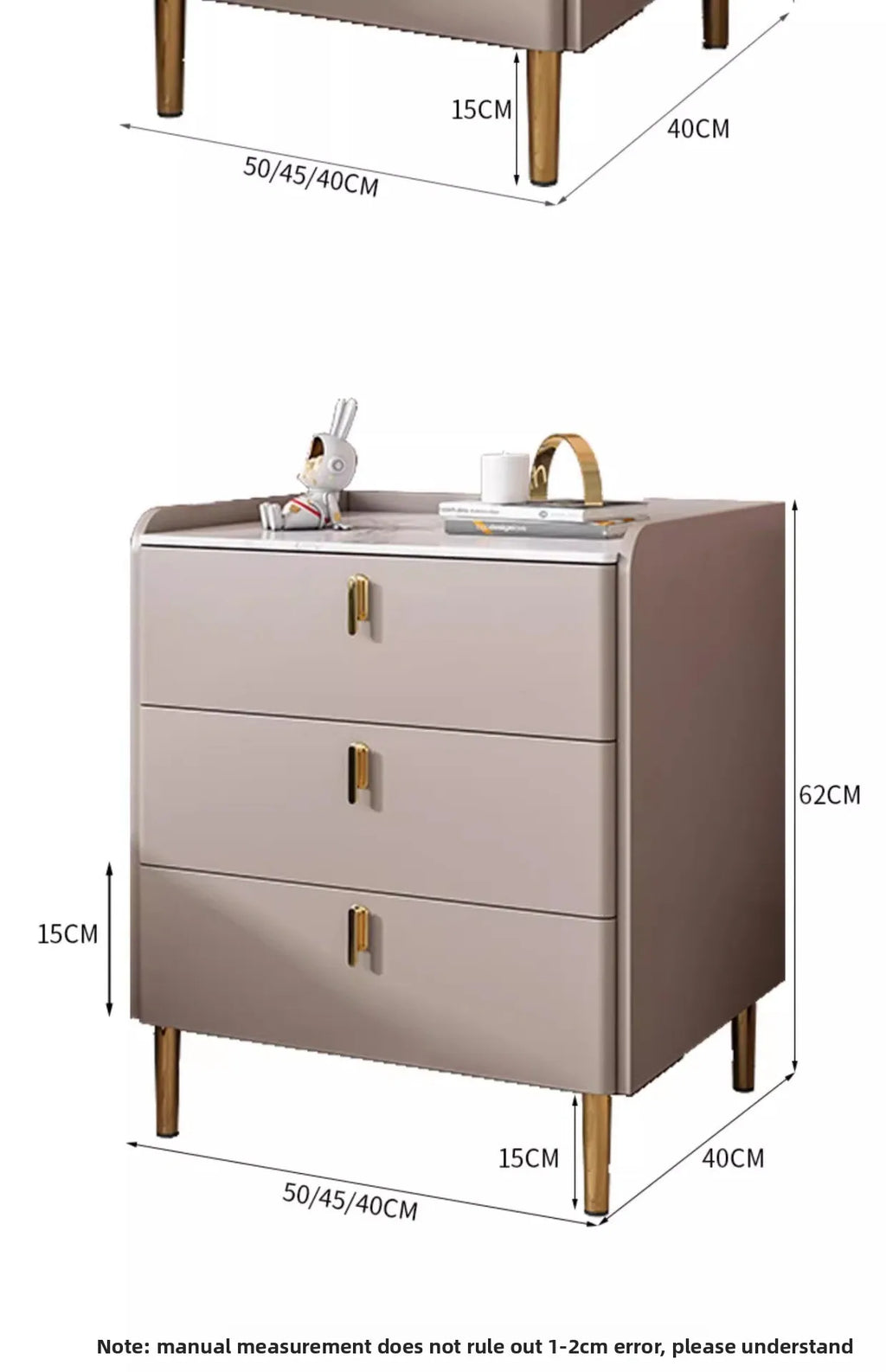 Table de chevet cube haut de gamme avec tiroir de luxe -