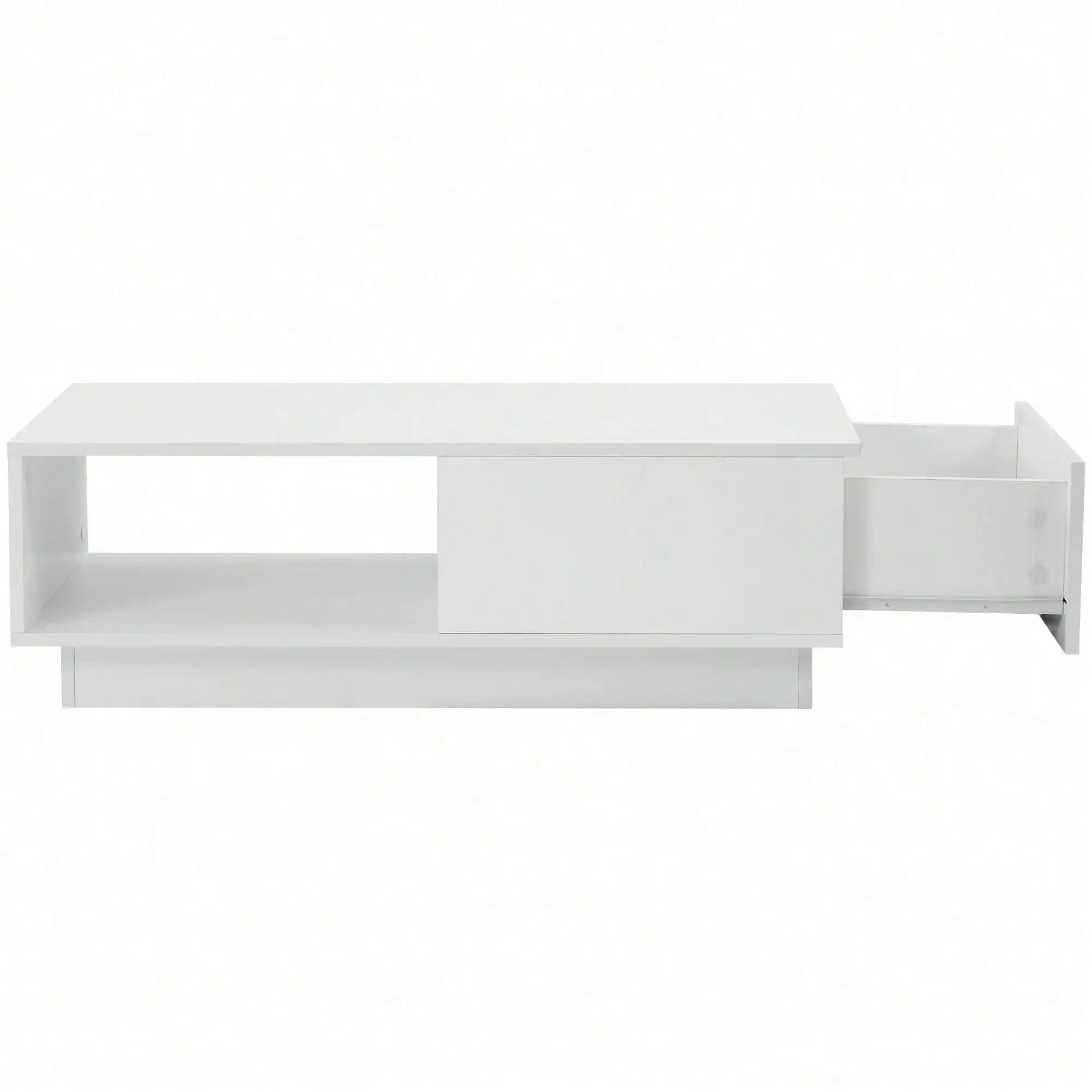 Petite table basse design rectangulaire 99 x 55 x 32 cm - Blanc Table basse