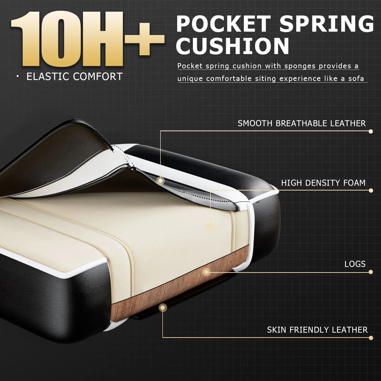 Chaise de bureau avec repose pied -