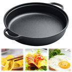 Poêle en fonte ronde noir -