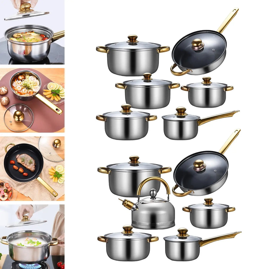 Casserole inox ensemble de 6 Pieces - Poêle, marmite et autres