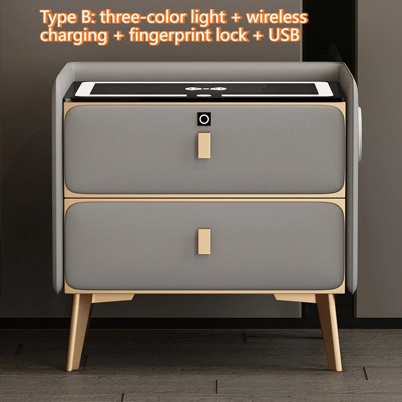 Table de nuit bois moderne de luxe - F