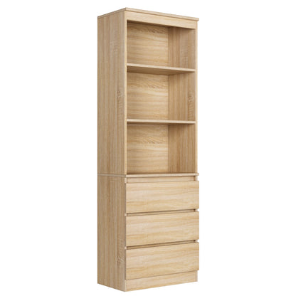Étagère blanche bois moderne 60x35x180cm - Oak Étagère