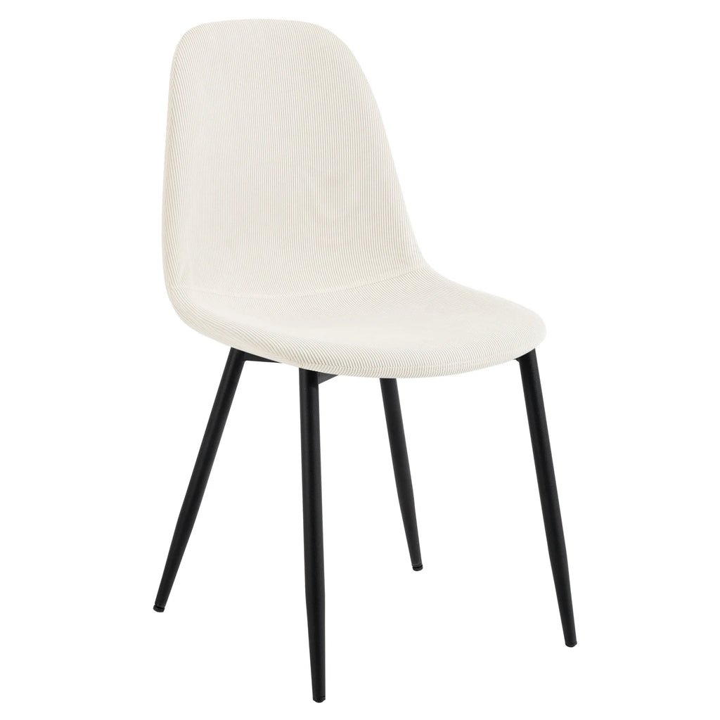 Chaise salle à manger noir en velours côtelé 4 ensembles -