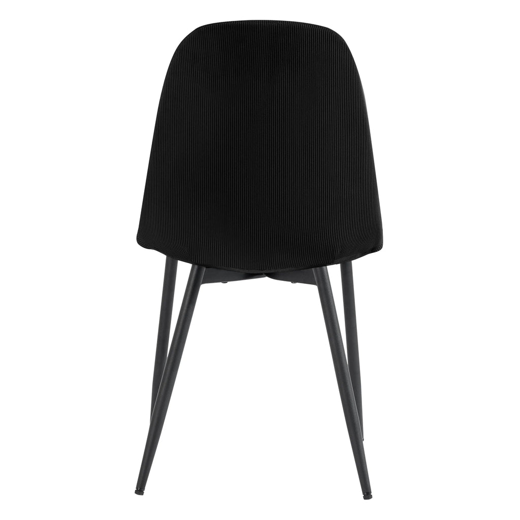 Chaise salle à manger noir en velours côtelé 4 ensembles -