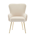 Chaise salle à manger velours blanc 2 ensembles de luxe -