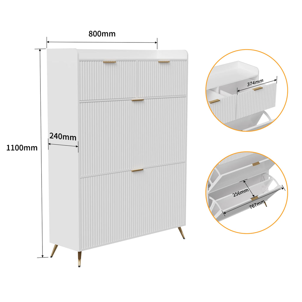 Meuble à chaussure multi compartiments 80x24x110cm -