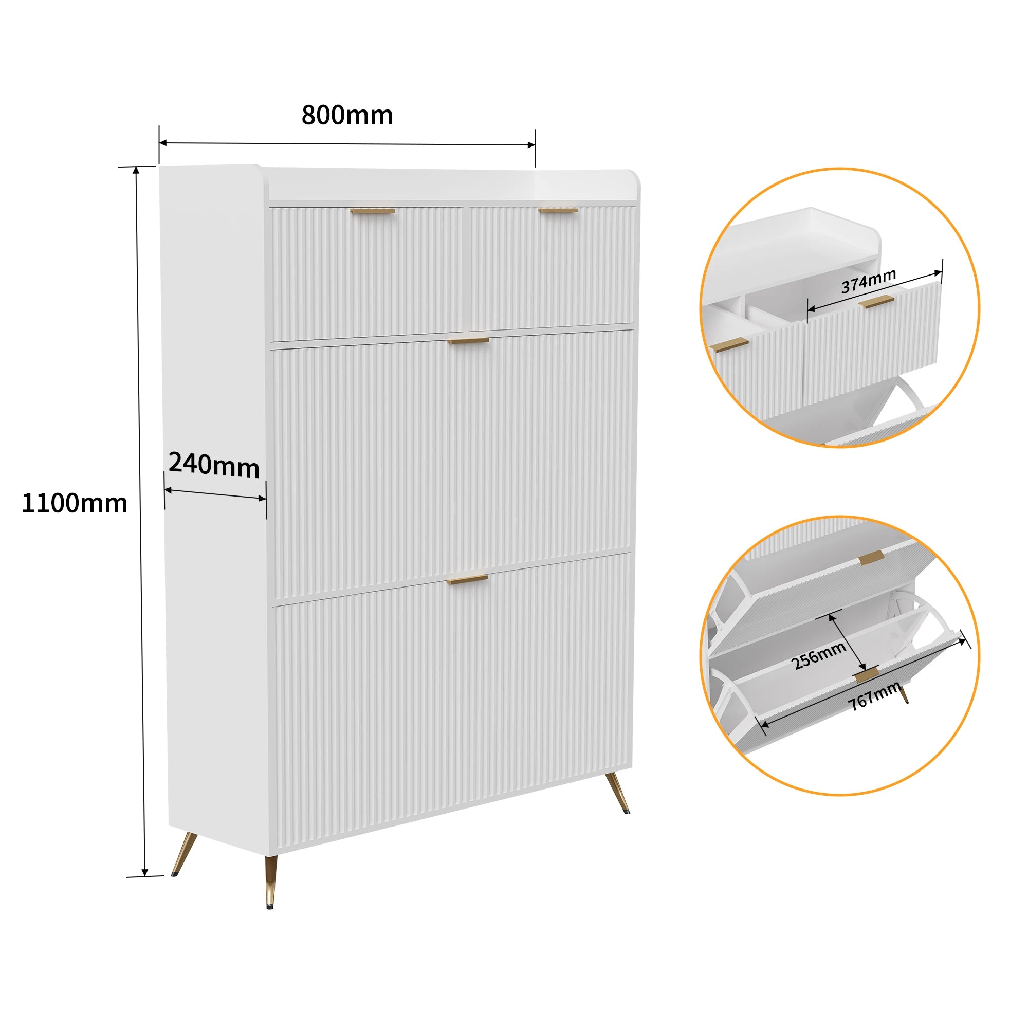 Meuble à chaussure multi compartiments 80x24x110cm -