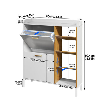 Étagère chaussures en bois moderne - Étagère chaussures Blanc