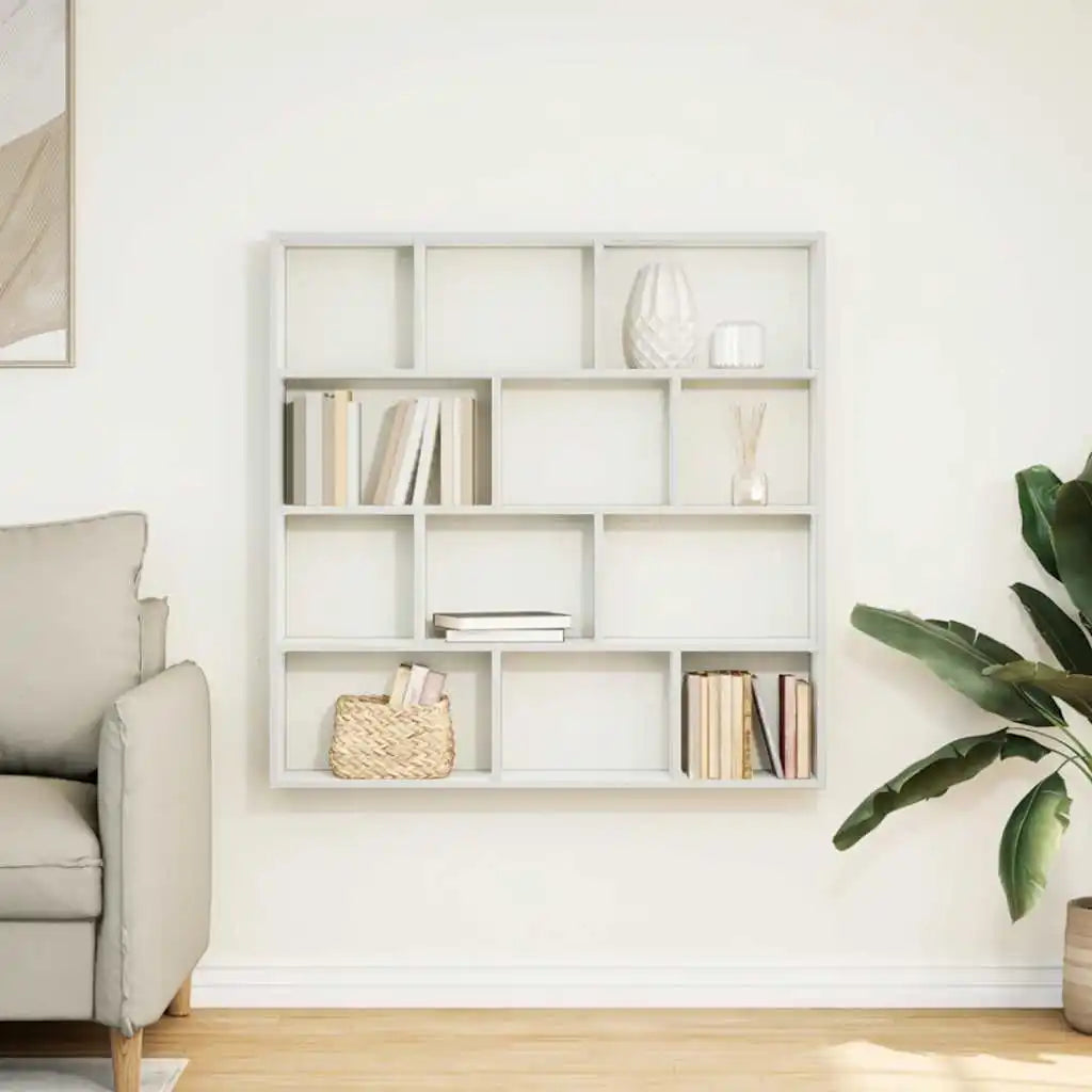 étagère murale en bois 12 compartiments -