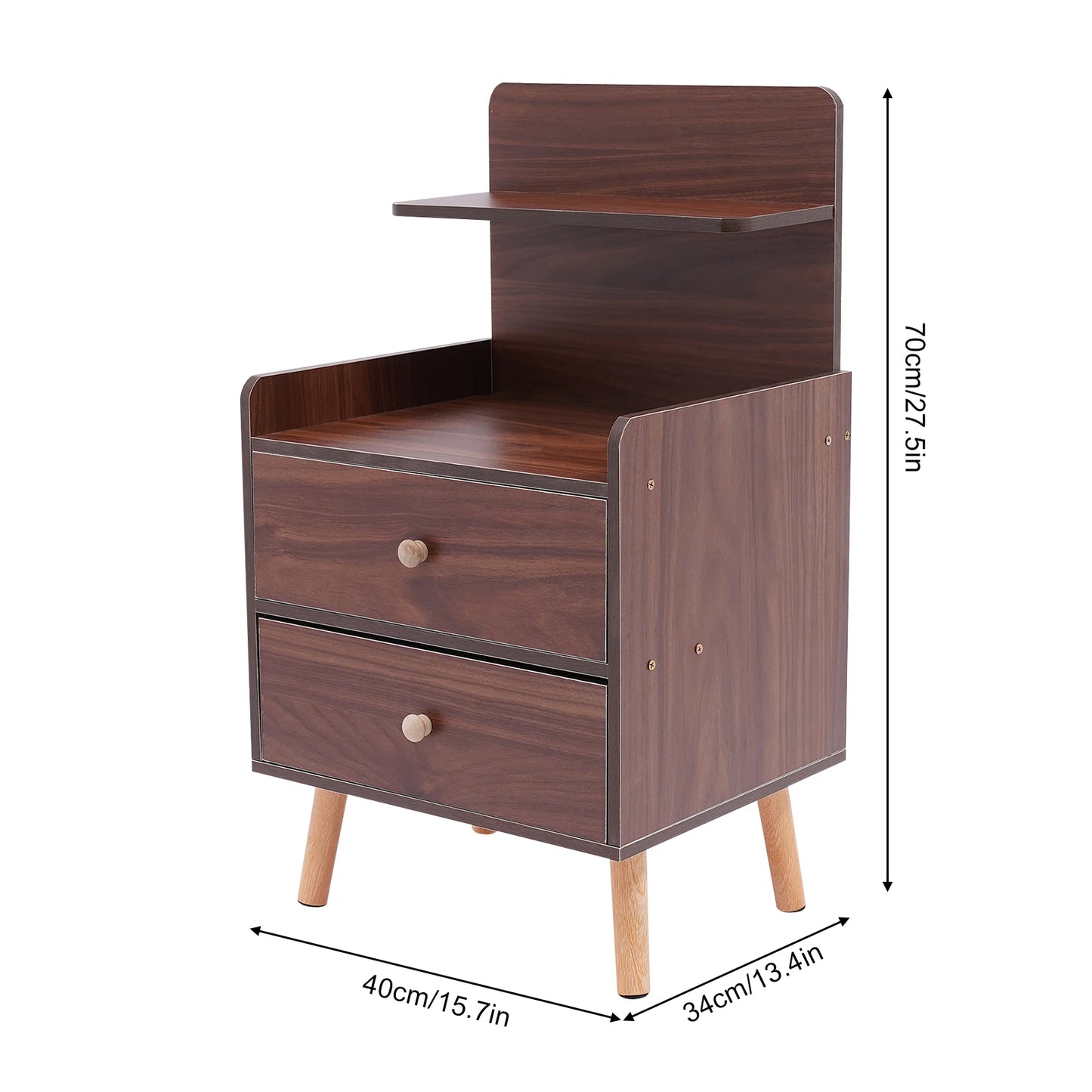 Table de nuit bois massif compacte - Marron Table de nuit