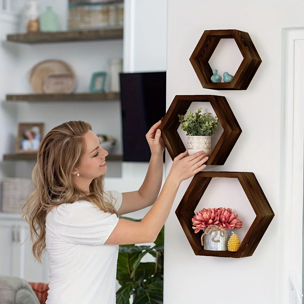 étagère murale Hexagone Flottante 1 pièce -