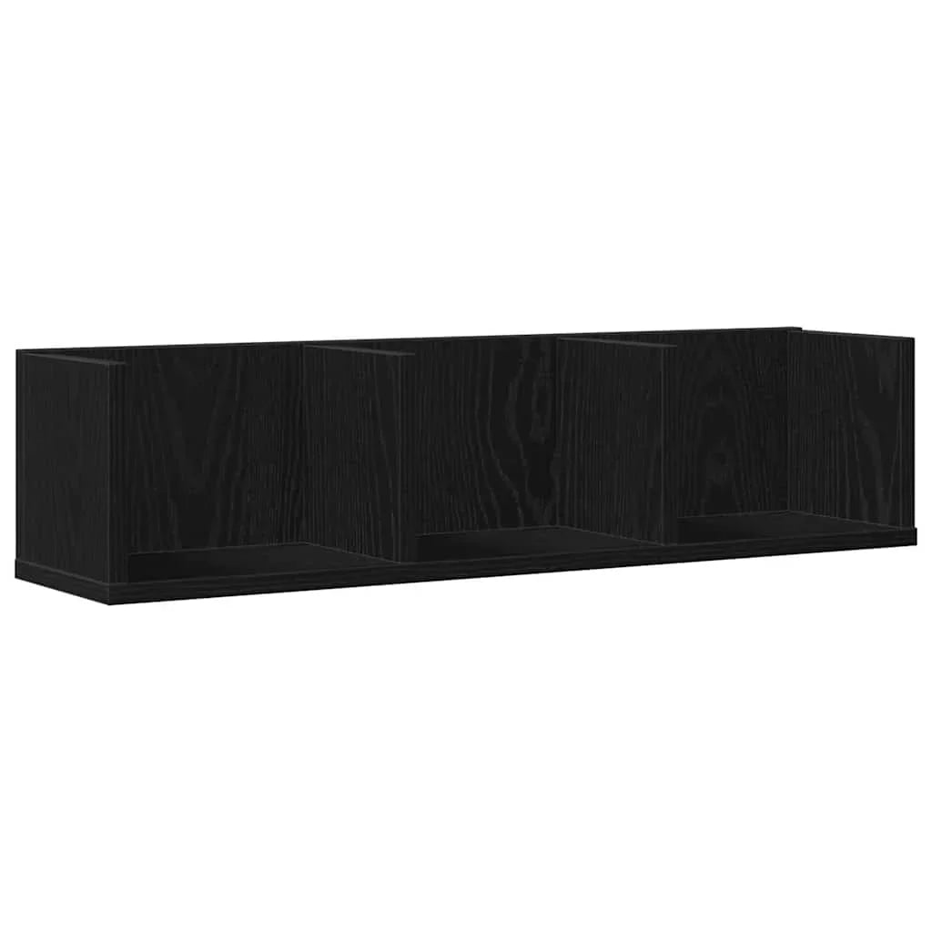 étagère murale bois en 3 parties 75x18x18 cm - Noir étagère murale