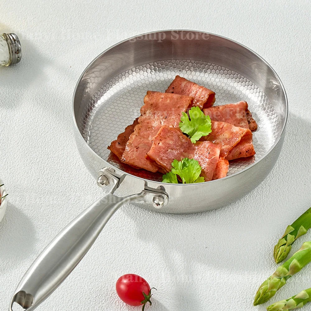 Wok poêle en inox solide -