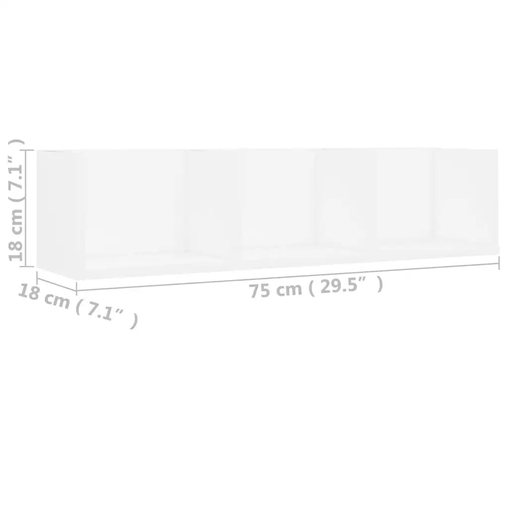 étagère murale bois en 3 parties 75x18x18 cm -