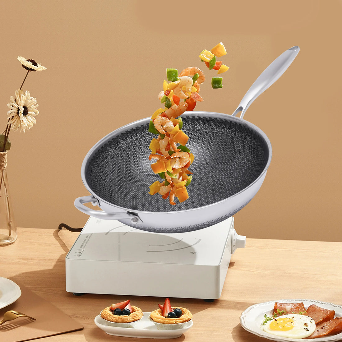 Poêle inox pas cher original -