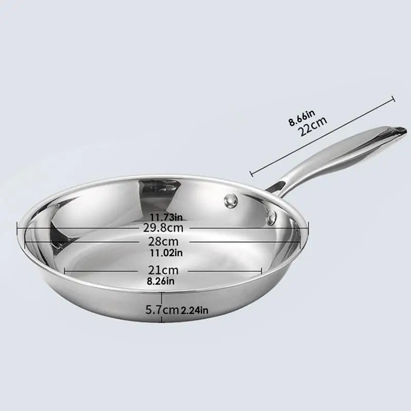 Poêle inox 28 cm couleur argenté -