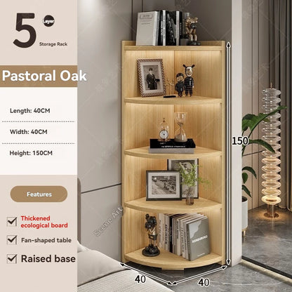 Étagère d'angle bois massif en forme d'éventail - AG