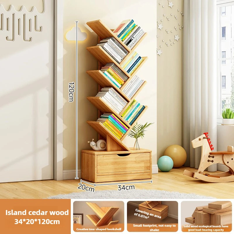 Étagère d'angle bois de luxe - Yau 34x20x120CM