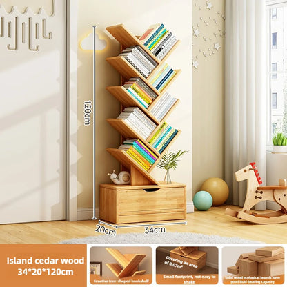 Étagère d'angle bois de luxe - Yau 34x20x120CM
