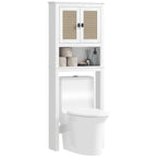 Meuble WC avec façade en rotin blanc -