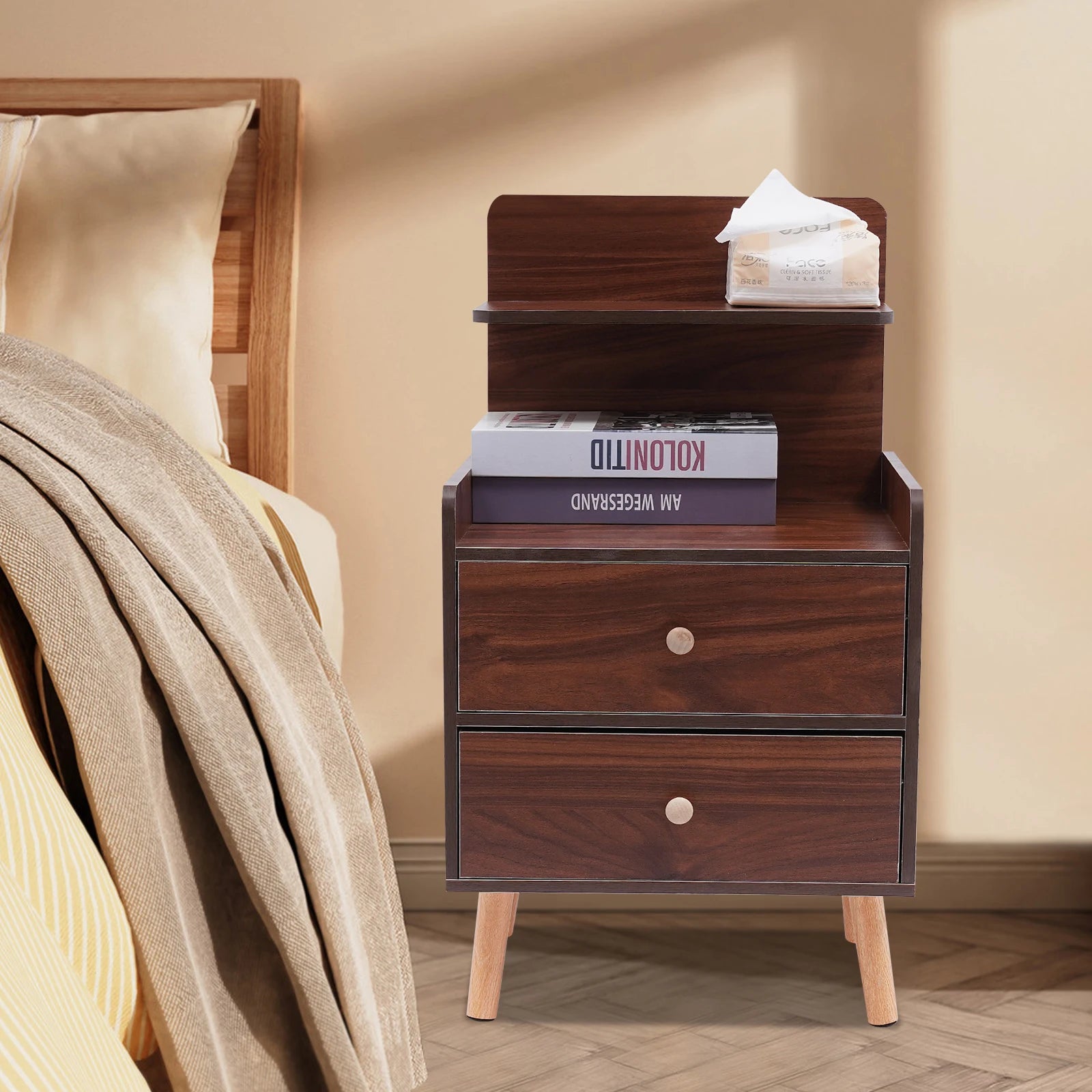 Table de nuit bois massif compacte -