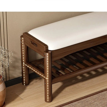 Meuble à chaussure en bois avec tabouret pour l'entrée de la maison -