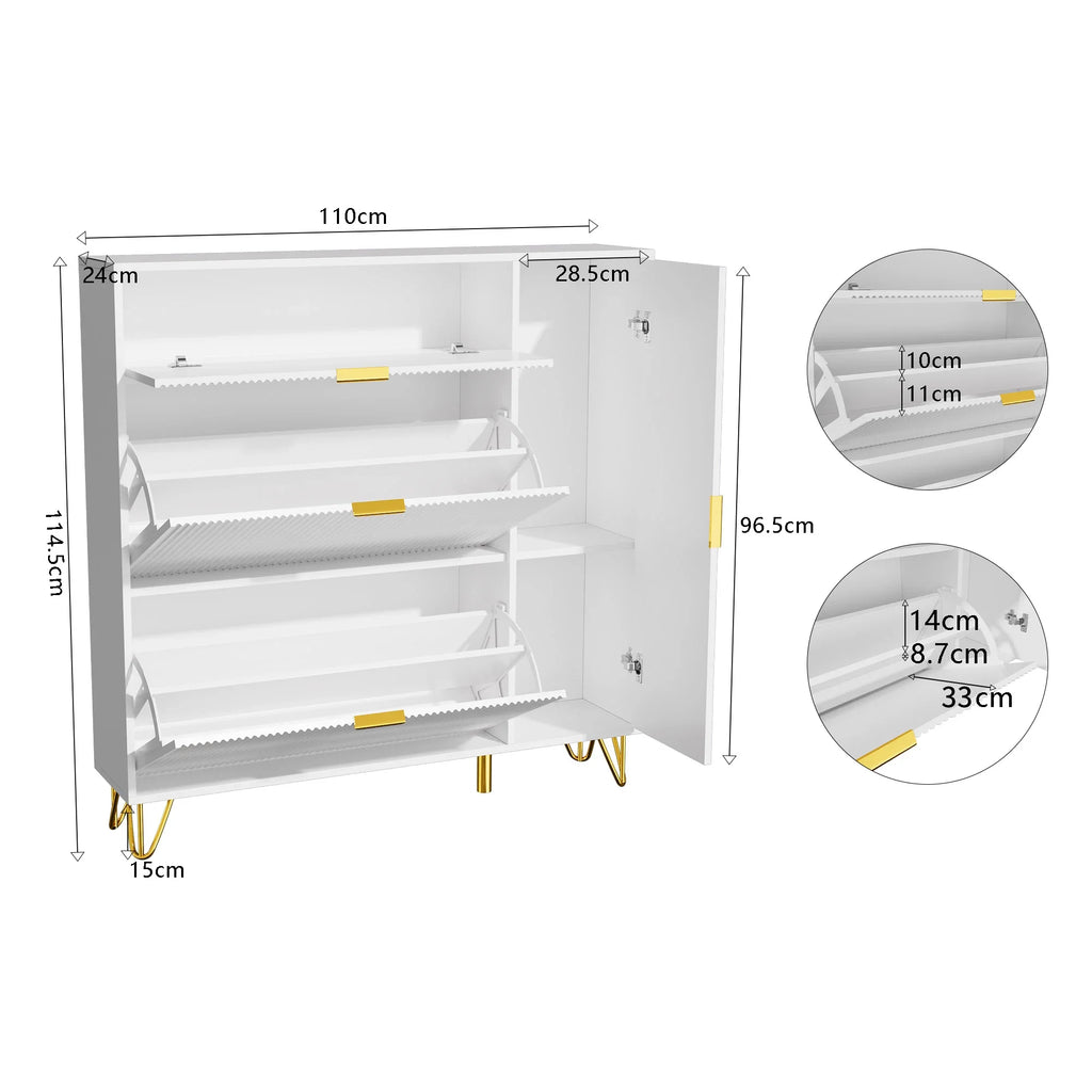 Meuble à chaussure moderne en bois blanc -