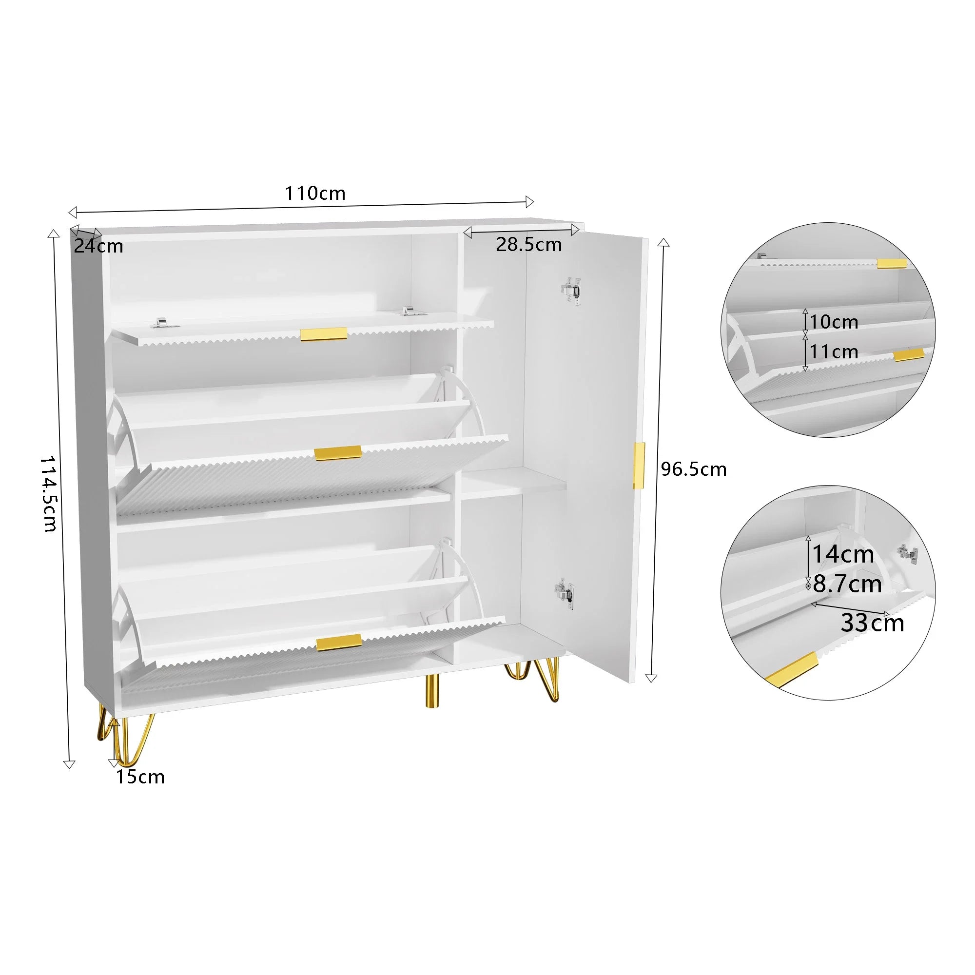 Meuble à chaussure moderne en bois blanc -