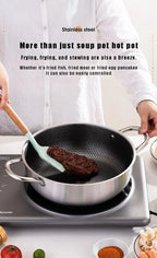 Poêle inox pour induction à pogné double -