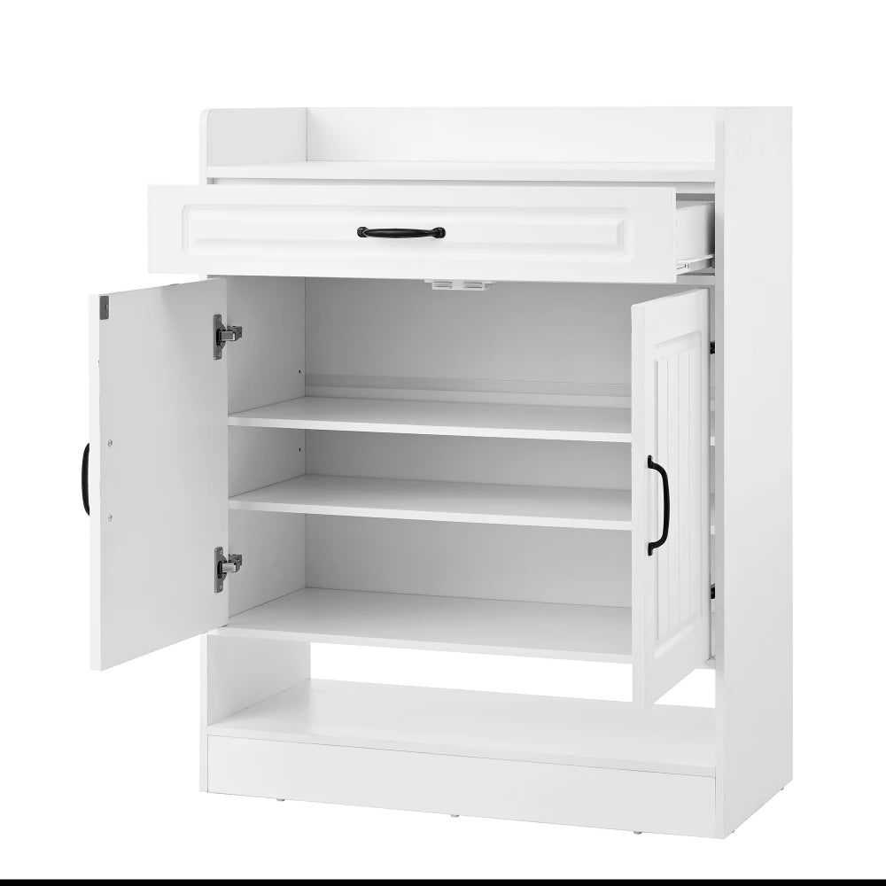 Meuble à chaussure moderne à poignées noires - 75×36×95.5cm -