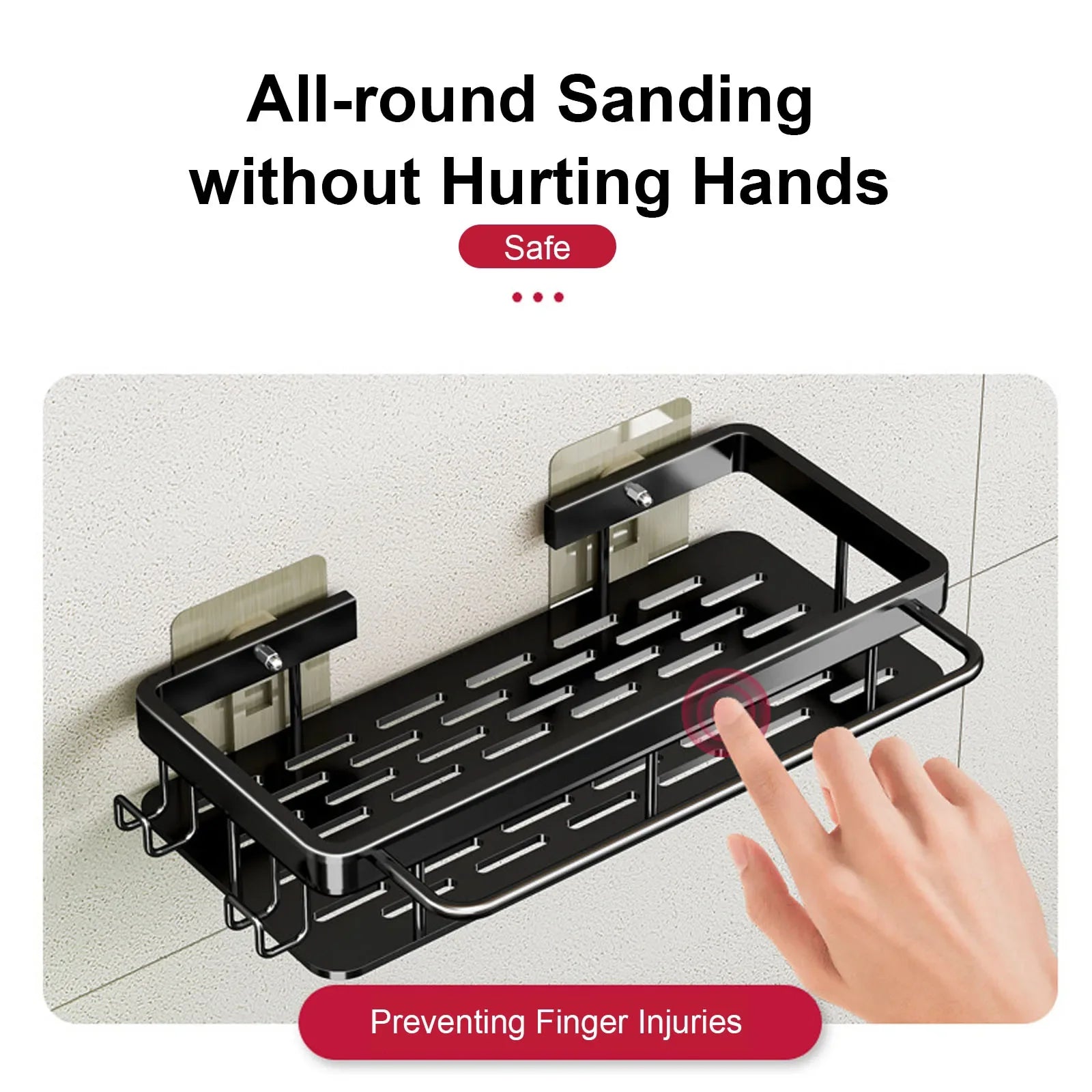 Étagère salle de bain noir à suspendre -