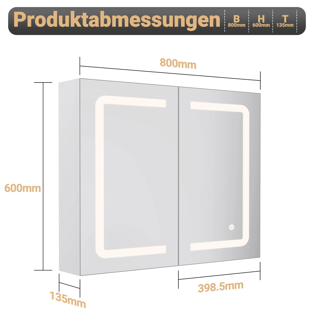 Petit meuble salle de bain mural à led -