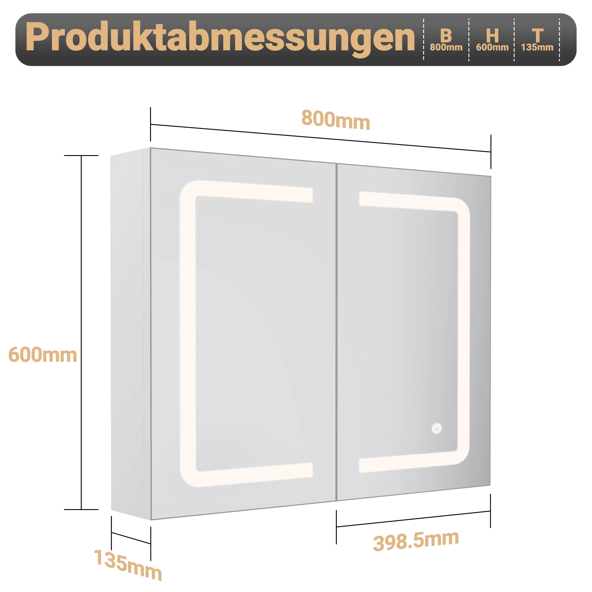 Petit meuble salle de bain mural à led -