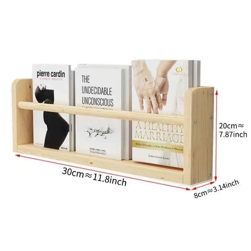 étagère bois design moderne murale pour livre - 30cm