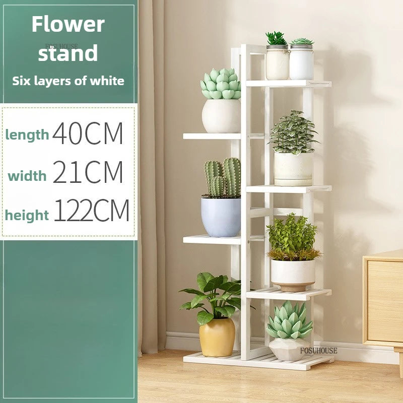 Étagère plante en bois massif pour balcon - FA