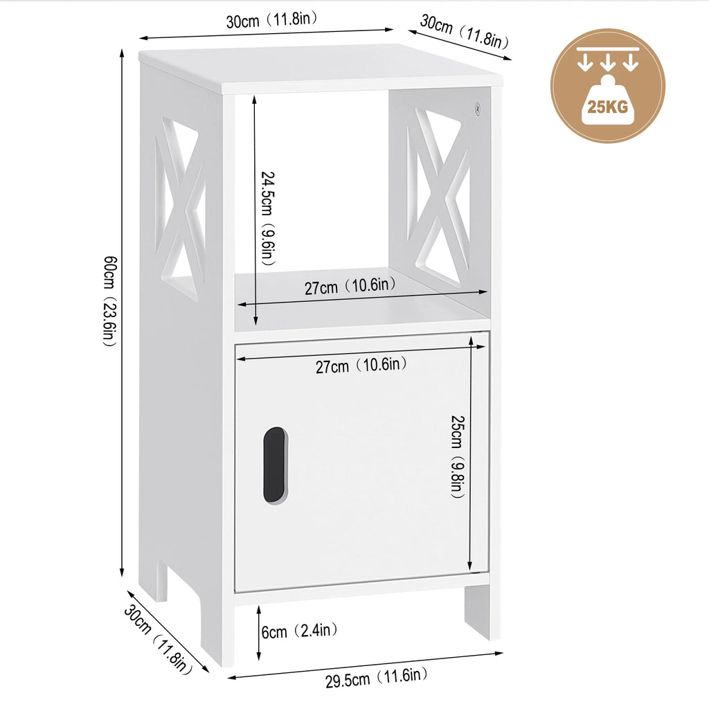 Table de nuit noir avec porte - lot de 2 ensembles -