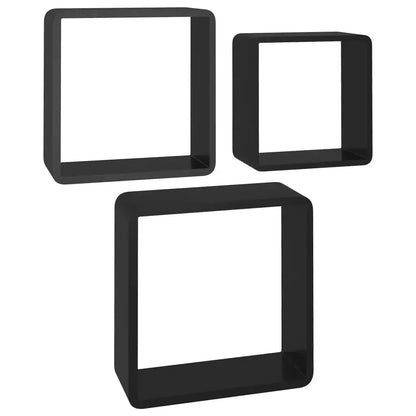 étagère murale cube 3 pcs moderne - Noir A