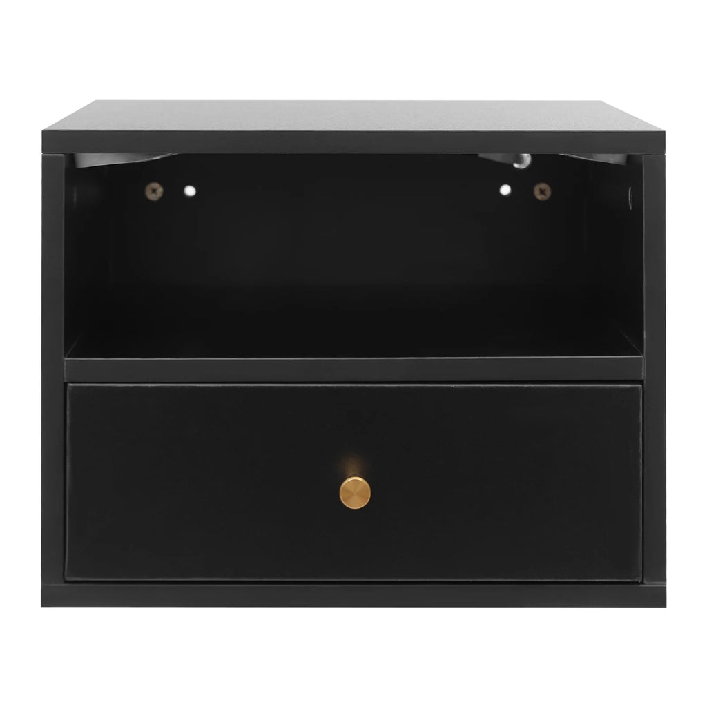 Table de nuit métal et panneaux de particules - 45*30*35cm - Noir Table de nuit