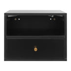 Table de nuit métal et panneaux de particules - 45*30*35cm - Noir Table de nuit