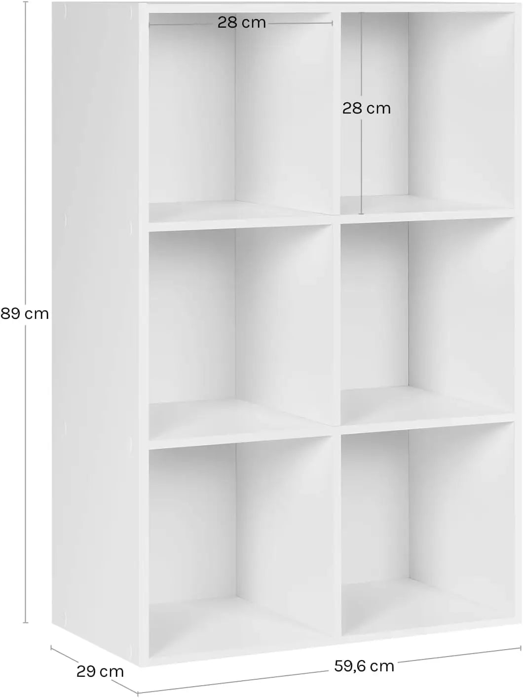 Étagère cube rangement en bois - Blanc 29x59.6x89cm Étagère cube