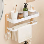 Étagère salle de bain de luxe en bois noyer -