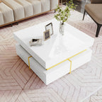 Table basse laquée brillante pour salon disponible en noir et blanc -